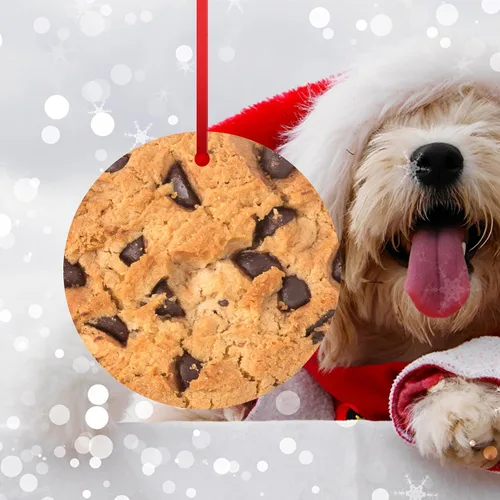 Vista 3 de Adorno de Navidad de galleta de chocolate, colgante de comida, decoración colgante de árbol, divertido adorno de cerámica de Nochebuena para amigos