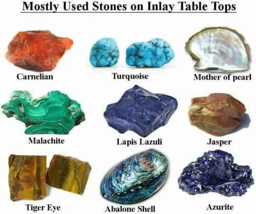 Vista 4 de Caja multiusos de mármol de 6 x 4 pulgadas con incrustaciones de piedra de lapislázuli y diseño floral