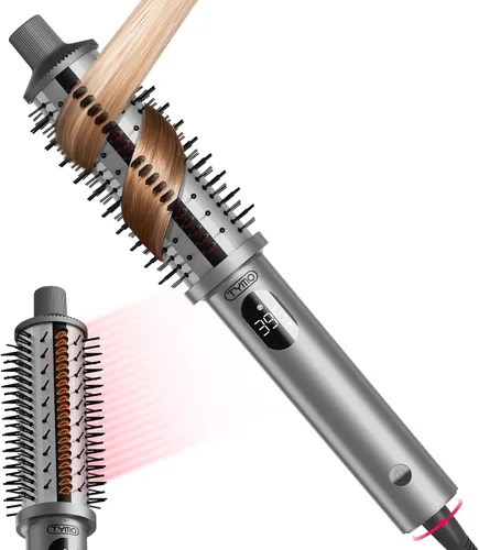 Vista 10 de TYMO STYLUX PRO - Cepillo térmico para rizar, voluminizador redondo calentado de 1.5 pulgadas, alisador de pelo y rizador 2 en 1, iones negativos