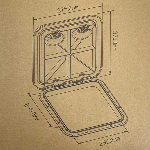 Vista 5 de Amarine Made Marine Deck Hatch Boat Deck Hatch Access Hatch & Lid 14-1/2" X 14-5/8" - White - 370mmx375mm