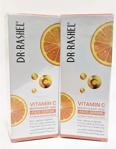 Vista 3 de Dr Rashel Suero facial con vitamina C Ácido hialurónico, reafirmante y antienvejecimiento (paquete de 2) + 1 par de mascarillas de cristal