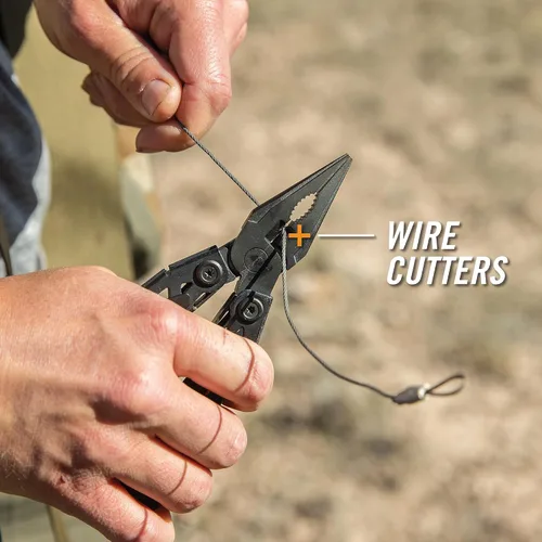 Vista 5 de Gerber Gear Suspension-NXT EDC - Cuchillo de bolsillo multiherramienta 15 en 1, alicates de punta de aguja y pelacables para acampar y Negro