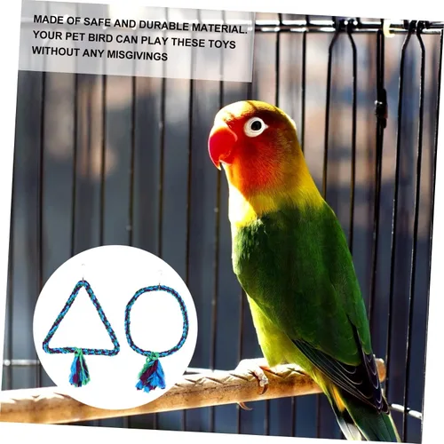 Vista 9 de Cuerda de algodón para masticar pájaro, perca, guacamayo, 2 uds