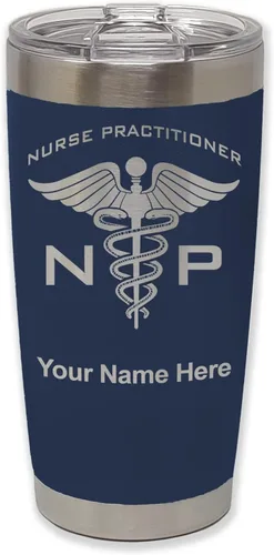 Vista 39 de LaserGram NP Nurse Practioner - Vaso aislado al vacío de 20 onzas, grabado personalizado incluido (negro)
