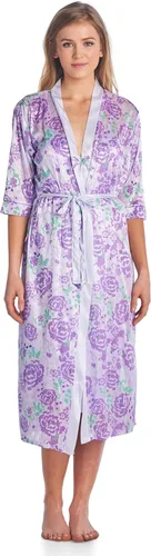 Vista 10 de Casual Nights Conjunto de bata y camisón de satén de 2 piezas para mujer Bordado Azul