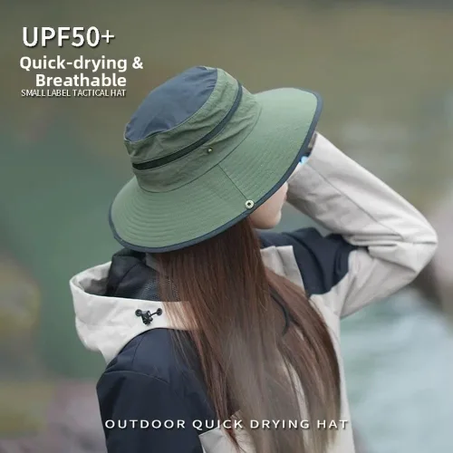 Vista 5 de Women's UPF50+ Sun Hat Quick Dry Breathable Fishing Cap with 9cm Wide Brim Beige