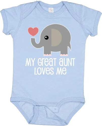 Vista 7 de inktastic Body para bebé Great Aunt Loves Me Elefante 0040 Negro