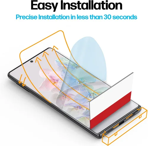 Vista 2 de Power Theory Protector de pantalla para Google Pixel 6 PRO [2 unidades] [no de vidrio] compatible con fundas, cubierta completa, película flexible