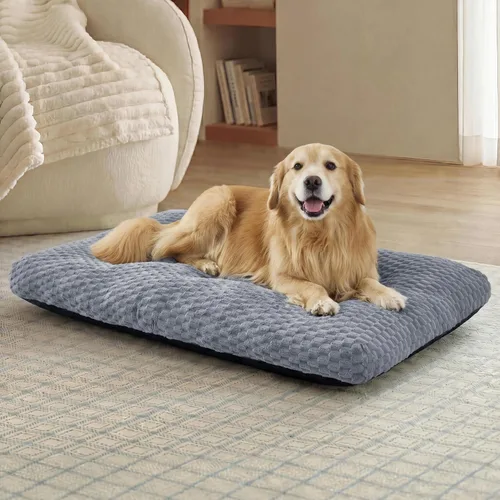 Vista 22 de Bedsure Cama lavable para perros de gran tamaño, forro polar de burbujas Gris