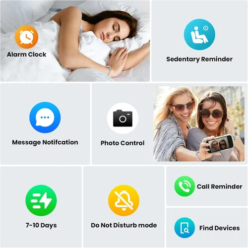 Vista 6 de Mingtawn Pulsera inteligente para mujer con 2 bandas, monitor de salud física, frecuencia cardíaca 24/7/oxígeno en sangre/HRV/monitor de sueño
