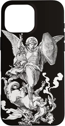 Vista 19 de Carcasa para iPhone 17 con diseño de Arcángel Saint Michael Fighting The Dragon Catholic