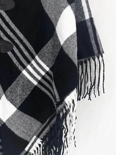 Vista 57 de Moss Rose Chal de viaje para mujer, capa tipo poncho de frente abierto para otoño e invierno