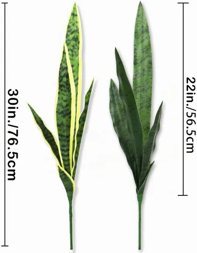 Vista 2 de Bird Fiy Plantas artificiales de serpientes de 30 pulgadas, Agave sintético, Sansevieria, planta artificial de seda para decoración del hogar Verde