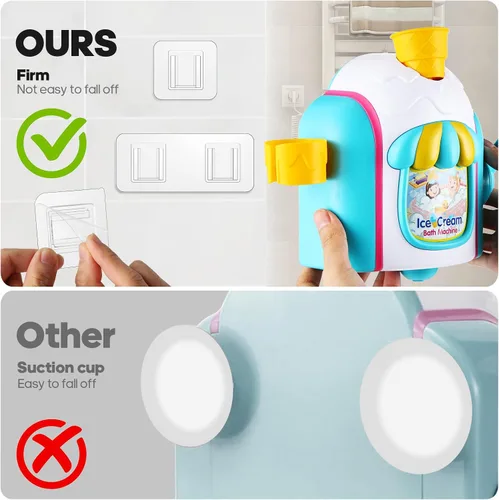 Vista 3 de Juguetes de baño para niños de 4 a 8 años, máquina de burbujas de helado para niños pequeños de 3 a 5 años, juguetes de baño de espuma de helado