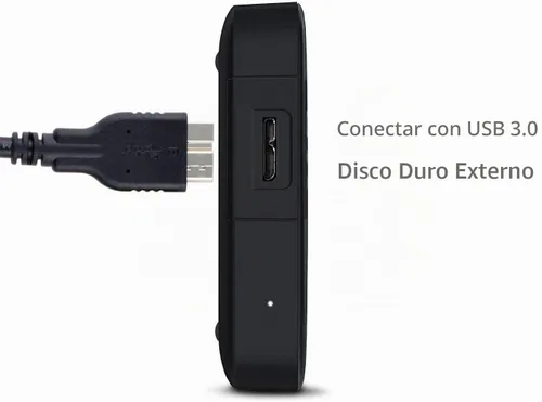 Vista 2 de QCEs Cable micro USB 3.0, cable de disco duro externo USB 3.0 tipo A macho a micro B compatible con Samsung Galaxy S5 Note 3, cámara, disco duro