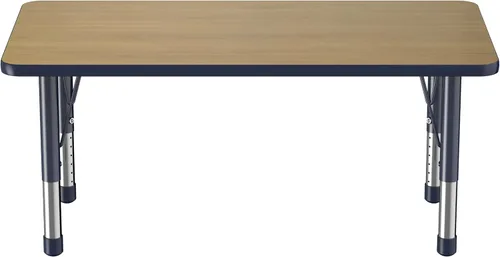 Vista 32 de FDP - Mesa rectangular para actividades escolares y aulas (24 x 36 pulgadas), patas gruesas para niños pequeños, altura ajustable de 15 a 24