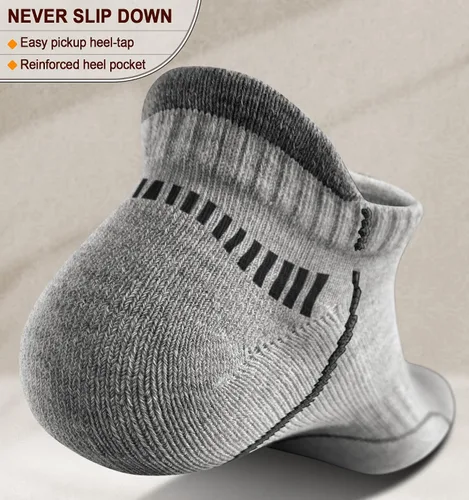 Vista 5 de BULLIANT Calcetines de correr para hombre, 6 pares, calcetines de tobillo que no se ven transpirables, absorben para hombres y mujeres, suela