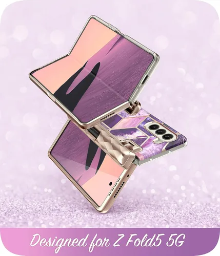 Vista 8 de i-Blason Cosmo - Funda para Samsung Galaxy Z Fold 5 con soporte para bolígrafo, protector de pantalla integrado, protección de bisagra, 3 fundas