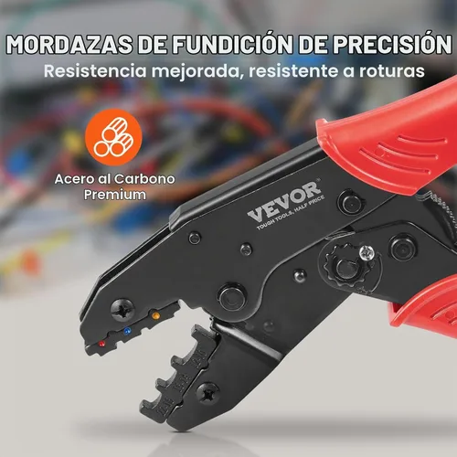Vista 4 de VEVOR Herramienta de prensado para conectores eléctricos aislados AWG22-10 Engarzadora de terminales de nailon y termorretráctil, alicates