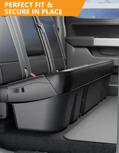 Vista 6 de KINGGERI Cajas de almacenamiento para debajo del asiento compatibles con Ford F-150 F150 SuperCrew Cab 2015-2026, Ford F-250 F-350 F-450 F-550 Super