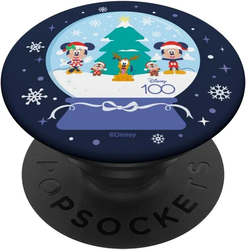 Vista 6 de Disney 100 PopSockets MagSafe PopGrip de Mickey Minnie Chip Dale Pluto Christmas SnowGlobe para iPhone