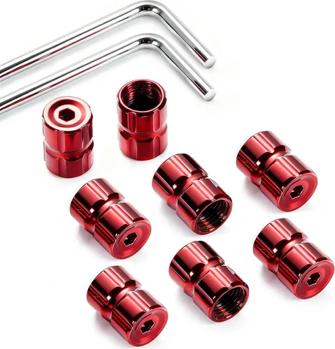 Vista 11 de Dsycar Paquete de 8 tapas de vástago de válvula de neumático de bloqueo con sello de goma, tapas de vástago de válvula de aluminio antirrobo