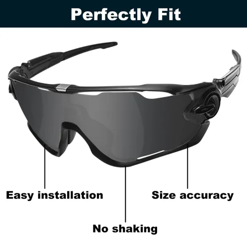 Vista 6 de Lentes polarizadas de repuesto para gafas de sol Oakley Jawbreaker (OO9290) con revestimiento antiarañazos, antiagua salada y polvo (azul y plateado)