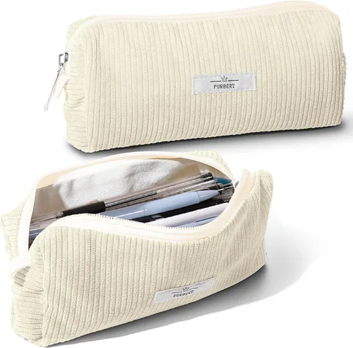 Vista 19 de Bolsa para Lápices Estuche para Bolígrafos, Organizador Pequeño de Pana Suave para Lápices con Cremallera, Lindo Estuche para Lápices Artículos