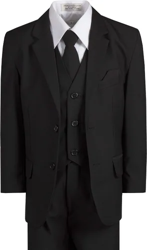 Vista 3 de Traje clásico de 6 piezas para niños con corbata para el cuello para tamaños estándar y Husky