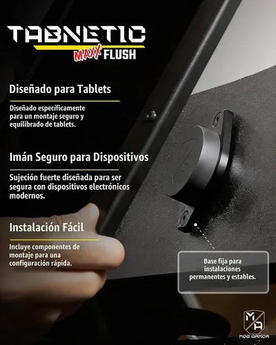 Vista 2 de Mob Armor TabNetic Maxx - Soporte para tablet Soporte de descarga de perfil bajo, potente agarre magnético para iPad, Android y superficie
