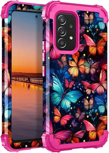 Vista 41 de Hocase Funda para Galaxy A37 5G, protección resistente a prueba de golpes, parachoques de goma de silicona suave+funda protectora híbrida
