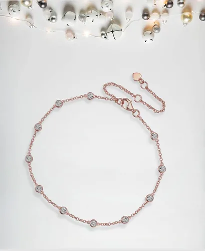 Vista 8 de Tirafina Juego de pulsera con bisel de diamante, aretes de gota lineales de diamante y collar de diamante por yarda, juego de regalo, plata chapada