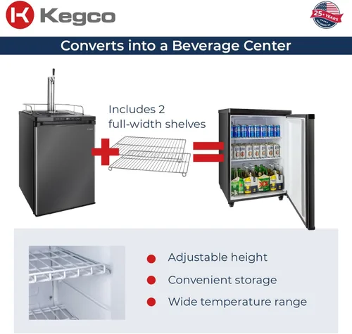 Vista 6 de Kegco K309X-1 Dispensador de barriles, 1 grifo, acero inoxidable negro