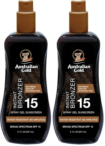 Vista 7 de Australian Gold Spray Gel Protector Solar con Bronceador Instantáneo SPF 15, 8 Onzas Hidrata y Humecta la Piel Espectro Amplio Resistente al