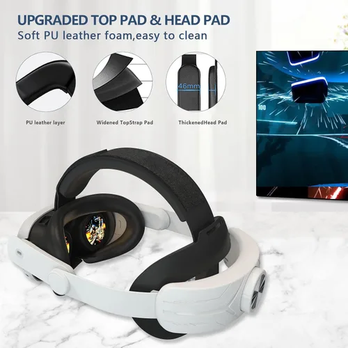 Vista 3 de Comfort Head Strap for Oculus Quest 3, MTomatoVR Lightweight Replacement Strap VR Accessaries, Reduce Face Pressure Comfortable Convenient Flip