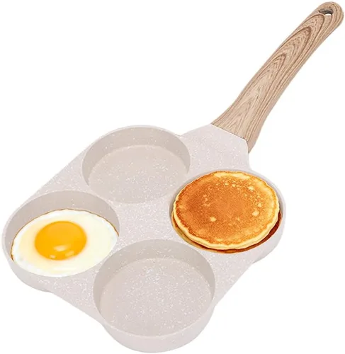 Vista 10 de Sartén antiadherente para huevos de 4 tazas con tapa, color negro