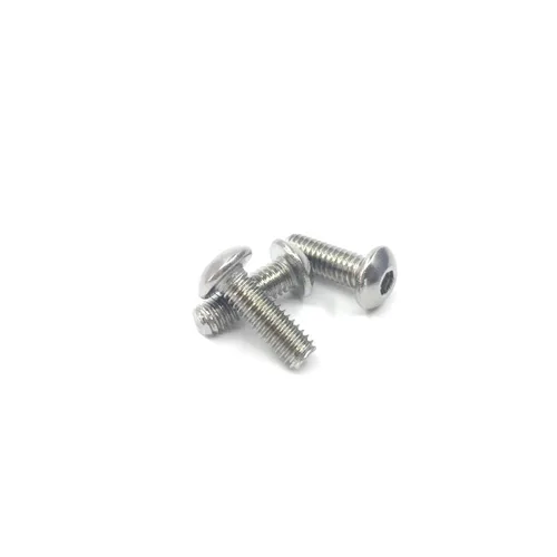 Vista 4 de Tornillos hexagonales de cabeza de botón M4-0.028 x 0.394 in, unidad de enchufe Allen, acero inoxidable 304, rosca completa, acabado liso, rosca