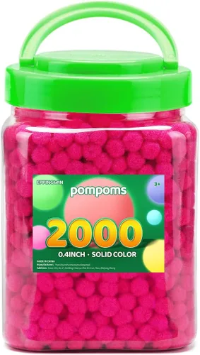Vista 12 de Eppingwin - 2000 pompones negros, pompones suaves de 1 cm para manualidades, 0.4 pulgadas para proyectos de bricolaje de arte y manualidades (negro)