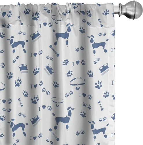 Vista 46 de Ambesonne - Paquete de cortinas de ventana de invierno de 2 unidades, cristales ornamentales de hielo con tiempo frío de enero abstracto, juego