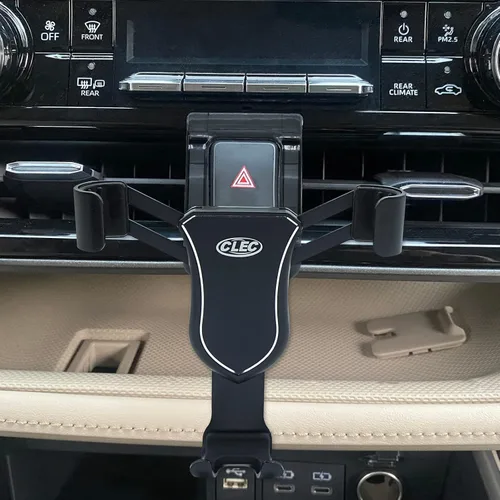 Vista 2 de Soporte de teléfono para automóvil apto para Highlander 2020-2025 (no para Grand Highlander), soporte de bloqueo automático para teléfono con cierre