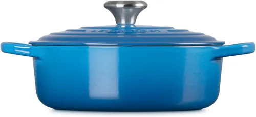Vista 4 de Le Creuset Horno holandés redondo ancho de hierro fundido esmaltado, 3.5 cuartos de galón., Marsella Marseille