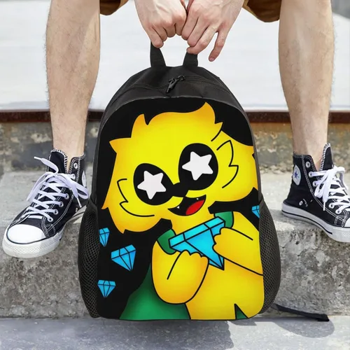 Vista 8 de Bolsa de lona casual multifuncional duradera al aire libre Mochila de dibujos animados Mochila Daypack Bookbag