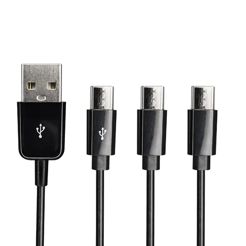 Vista 12 de CERRXIAN Cable de carga divisor USB tipo C, cable de carga múltiple 2 en 1 de 1 pies, USB A a 2 USB tipo C Y Splitter Data Snyc cable