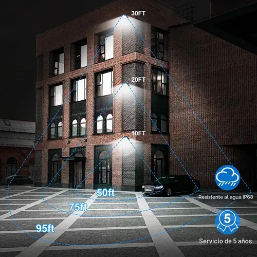 Vista 5 de ledmo Luz de Granero LED de 120W Luz del Atardecer al Amanecer con Ángulo Ajustable con Brazos de Montaje 18000LM Luz de Patio al Aire Libre