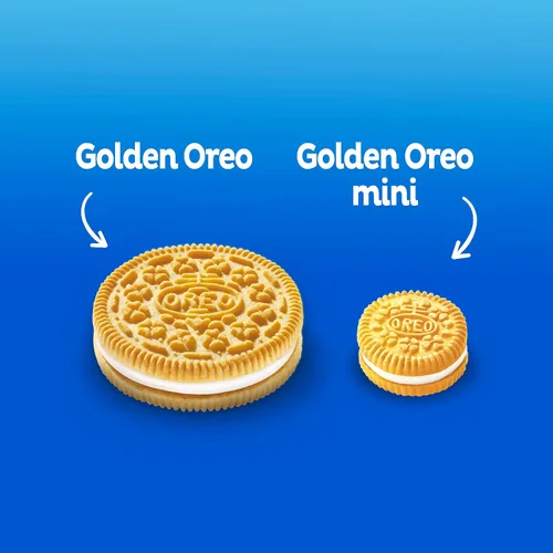 Vista 7 de Galletas sándwich mini OREO Golden, sabor vainilla, 1 paquete resellable Snak-Sak, 8 oz