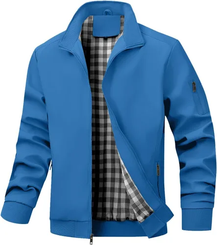 Vista 12 de Wizoat Chaqueta Bomber para Hombre Ligera Casual Cortavientos Chaquetas con Cremallera Abrigo