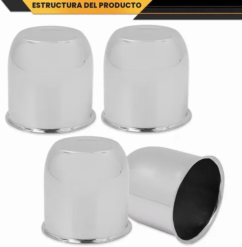 Vista 6 de CNNELL 4 piezas de tapas centrales de rueda cromadas, se ajustan a llantas de remolque de 3 1/4", 3.25" con orificio central, ligeras marcas