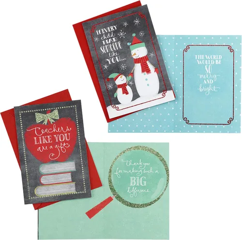Vista 7 de Hallmark Surtido de tarjetas de Navidad para profesores o niñeras de niños (10 tarjetas con sobres) (2299XXM3012)