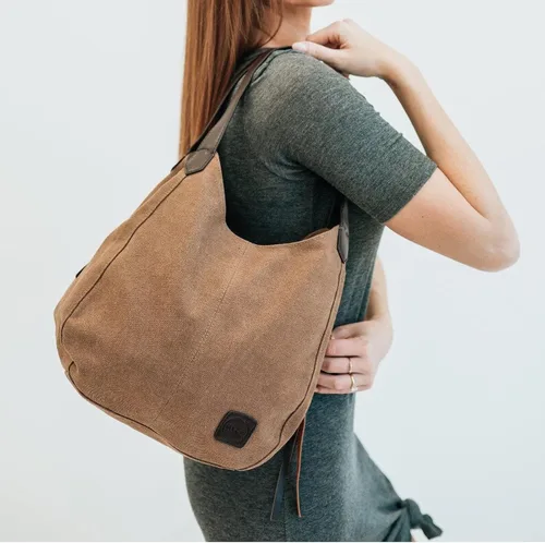 Vista 2 de TCHH-DayUp Hobo - Bolsos para mujer, bolsos grandes de lona, bolsos de algodón, bolsos