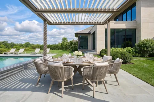 Vista 34 de PURPLE LEAF Juego de muebles para patio de 7 piezas, juego de mesa y sillas de mimbre para exteriores, marco rectangular de aluminio para jardín